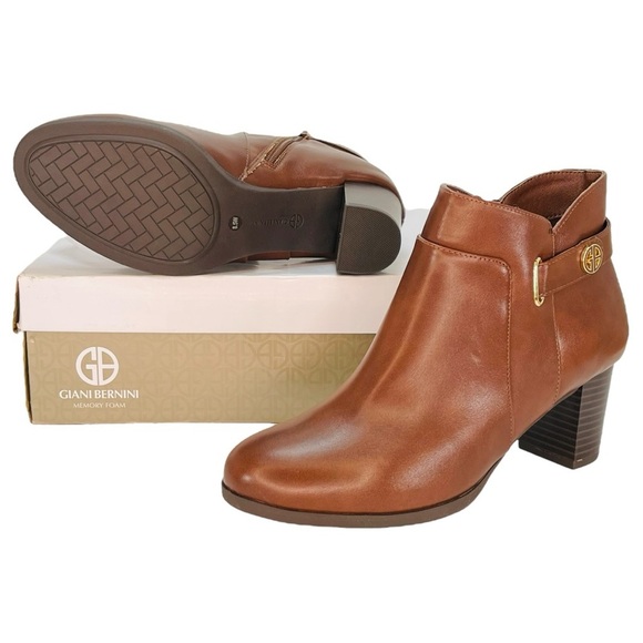 Giani Bernini Artemyss Brown Faux Leather Womens Ankle Boots Size 8.5W - Picture 10 of 13